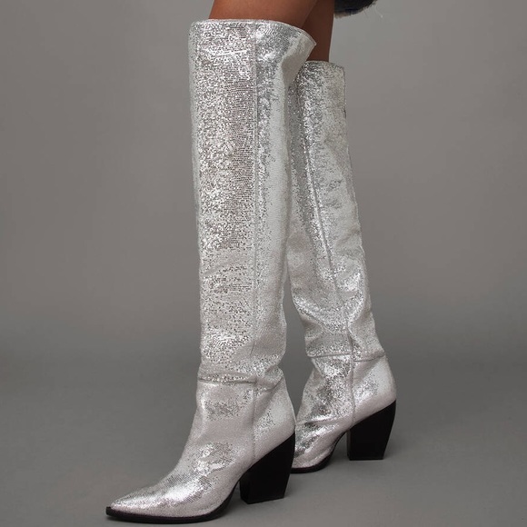 ALL SAINTS Leather OTK Boots - Picture 1 of 14